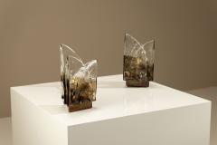 Carlo Nason Set of Two LT 372 Leaf Table Lamps by Carlo Nason Italy 1970s - 4570572