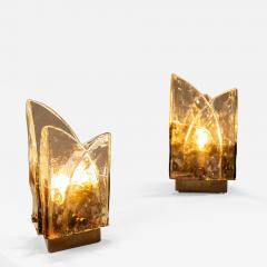 Carlo Nason Set of Two LT 372 Leaf Table Lamps by Carlo Nason Italy 1970s - 4618698