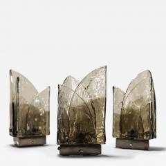 Carlo Nason Three Green Carlo Nason Table Lamps with Leafs in Murano Glass Italy 1970s - 3671740