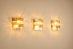 Carlo Nason Three LP277 Wall Lamps by Carlo Nason in Tobacco and Crystal Glass for Mazzega - 4473727