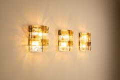 Carlo Nason Three LP277 Wall Lamps by Carlo Nason in Tobacco and Crystal Glass for Mazzega - 4473728