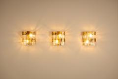 Carlo Nason Three LP277 Wall Lamps by Carlo Nason in Tobacco and Crystal Glass for Mazzega - 4473734