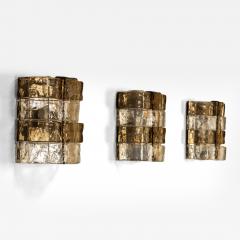 Carlo Nason Three LP277 Wall Lamps by Carlo Nason in Tobacco and Crystal Glass for Mazzega - 4475875