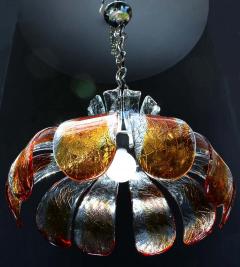 Carlo Nason Unique Carlo Nason Amber Chandelier for Mazzega Italy 1970s - 1548781