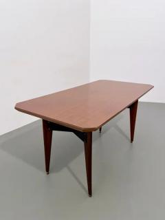 Carlo Ratti Carlo Ratti Dining Table in Wood and Metal Italy 1960s - 3653613