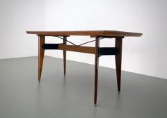 Carlo Ratti Carlo Ratti Dining Table in Wood and Metal Italy 1960s - 3653638