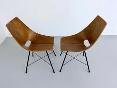 Carlo Ratti Set of 6 Dining Room Chairs by Carlo Ratti in Bended Wood and Metal Italy 1954 - 3188366