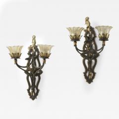 Carlo Rizzarda Pair of Wrought Iron Wall Lights - 4609801