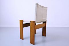 Carlo Scarpa Afra Tobia Scarpa Set Of 4 Monk Dining Chairs With Canvas - 1824556