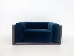 Carlo Scarpa Blue Velvet Cornaro Sofa by Carlo Scarpa for Gavina - 3015441