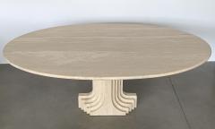 Carlo Scarpa Carlo Scarpa Samo Oval Travertine Pedestal Dining Table - 1154370