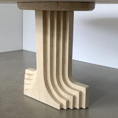 Carlo Scarpa Carlo Scarpa Samo Oval Travertine Pedestal Dining Table - 1154373