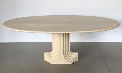 Carlo Scarpa Carlo Scarpa Samo Oval Travertine Pedestal Dining Table - 1154374