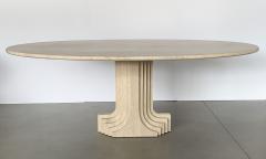 Carlo Scarpa Carlo Scarpa Samo Oval Travertine Pedestal Dining Table - 1154376