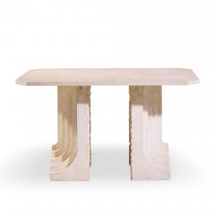 Carlo Scarpa Carlo Scarpa Style Mid Century Italian Travertine Table - 4562941