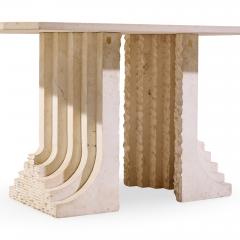 Carlo Scarpa Carlo Scarpa Style Mid Century Italian Travertine Table - 4562943