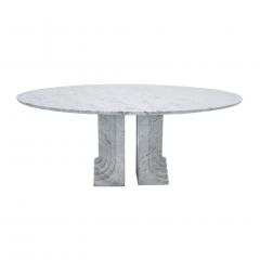 Carlo Scarpa Carlo Scarpa for Simon Modern Carrara Marble Oval Samo Italian Table 1970s - 955159