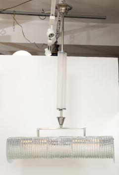 Carlo Scarpa Carlo Scarpa for Venini Cut Glass and Nickel Rectangular Chandelier circa 1930 - 3999207