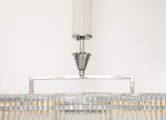 Carlo Scarpa Carlo Scarpa for Venini Cut Glass and Nickel Rectangular Chandelier circa 1930 - 3999208