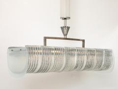 Carlo Scarpa Carlo Scarpa for Venini Cut Glass and Nickel Rectangular Chandelier circa 1930 - 3999211