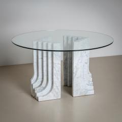 Carlo Scarpa Dining Table with White Marble Columns attributed to Carlo Scarpa Italy 1970 - 4521894