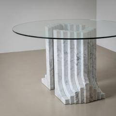 Carlo Scarpa Dining Table with White Marble Columns attributed to Carlo Scarpa Italy 1970 - 4521895
