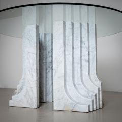 Carlo Scarpa Dining Table with White Marble Columns attributed to Carlo Scarpa Italy 1970 - 4521896