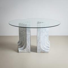 Carlo Scarpa Dining Table with White Marble Columns attributed to Carlo Scarpa Italy 1970 - 4521897