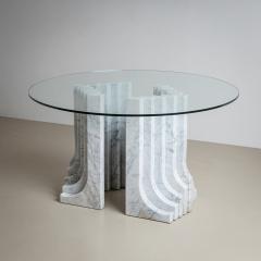 Carlo Scarpa Dining Table with White Marble Columns attributed to Carlo Scarpa Italy 1970 - 4521901