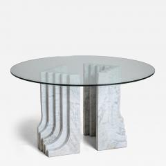 Carlo Scarpa Dining Table with White Marble Columns attributed to Carlo Scarpa Italy 1970 - 4522093