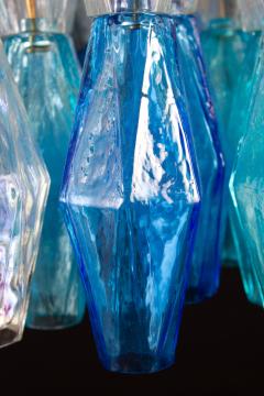 Carlo Scarpa Great Pair of Murano Glass Sapphire Colored Poliedri Chandelier Style C Scarpa - 2085885