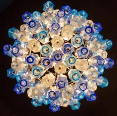 Carlo Scarpa Great Pair of Murano Glass Sapphire Colored Poliedri Chandelier Style C Scarpa - 2085891