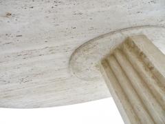 Carlo Scarpa Italian Travertine Oval Top Samo Fluted Carved Base Dining Table Carlo Scarpa - 1117160