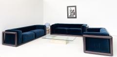 Carlo Scarpa Mid Century Blue Velvet Cornaro Sofa by Carlo Scarpa for Gavina - 2995081