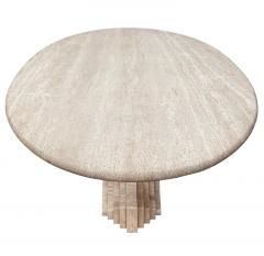 Carlo Scarpa Mid Century Italian Modern Oval Travertine Marble Dining Table by Carlo Scarpa - 2560111