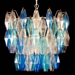 Carlo Scarpa Murano Glass Poliedri Sapphire Colored Chandelier in the Style of Carlo Scarpa - 2967022