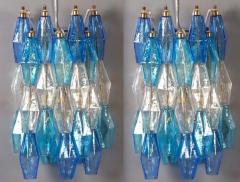 Carlo Scarpa Murano Glass Poliedri Sapphire Colored Chandelier in the Style of Carlo Scarpa - 2967030