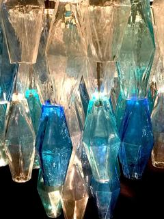 Carlo Scarpa Murano Glass Sapphire Colored Poliedri Chandelier in the Style C Scarpa - 1898481