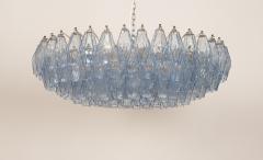 Carlo Scarpa Original Blue Glass Poliedri Chandelier by Carlo Scarpa for Venini Italy c1960 - 3654736