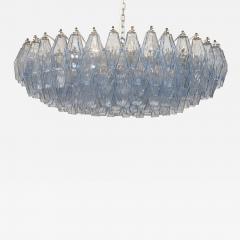 Carlo Scarpa Original Blue Glass Poliedri Chandelier by Carlo Scarpa for Venini Italy c1960 - 3658367