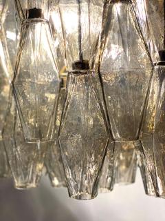 Carlo Scarpa Pair of Grey Poliedri Murano Glass Chandeliers in Carlo Scarpa Style - 1821885