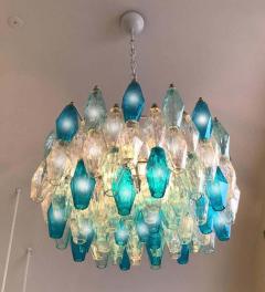 Carlo Scarpa Pair of Murano Glass Poliedri Colored Chandelier in the Style of Carlo Scarpa - 1507847