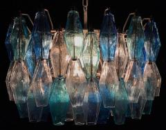 Carlo Scarpa Pair of Murano Glass Poliedri Colored Chandelier in the Style of Carlo Scarpa - 3693560