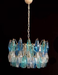 Carlo Scarpa Pair of Murano Glass Poliedri Colored Chandelier in the Style of Carlo Scarpa - 3693561