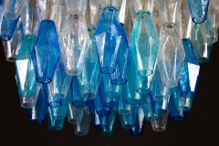 Carlo Scarpa Pair of Murano Glass Sapphire Colored Poliedri Chandelier in the Style C Scarpa - 1489585