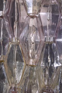 Carlo Scarpa Pair of Pink and Amber Poliedri Sconces Carlo Scarpa Venini Variation 1980 - 3425708