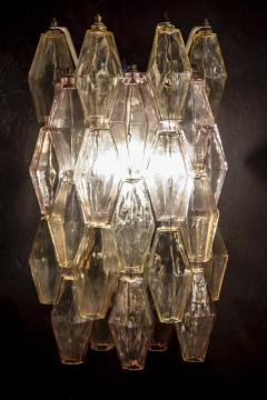Carlo Scarpa Pair of Pink and Amber Poliedri Sconces Carlo Scarpa Venini Variation 1980 - 3425712