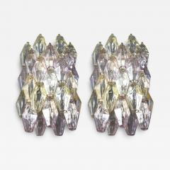 Carlo Scarpa Pair of Pink and Amber Poliedri Sconces Carlo Scarpa Venini Variation 1980 - 3426325