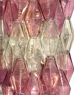 Carlo Scarpa Pair of Pink and Clear Poliedri Sconces Carlo Scarpa Venini Variation 1980 - 3459312