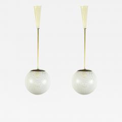 Carlo Scarpa Pair of Rare Venini Reticello Pendant by Carlo Scarpa 1940 - 4483890